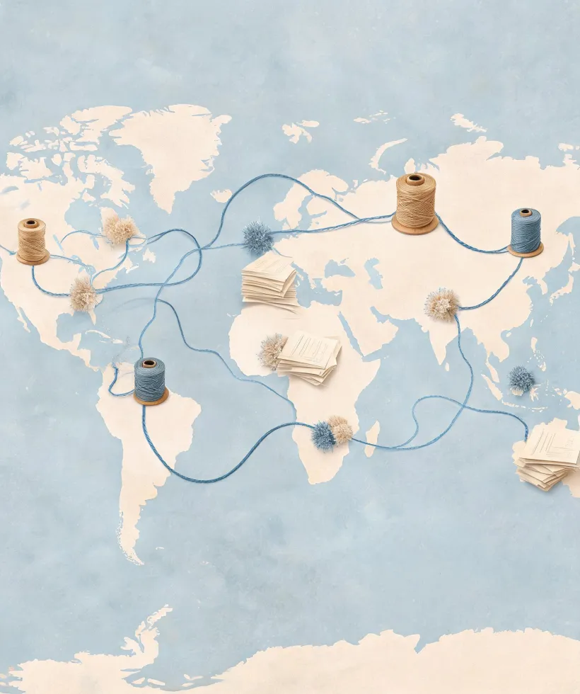 Map-inspired fiber inquiry routing illustration